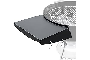 QuliMetal Grill Table Shelf for 22 Inches Weber Master Touch and Original Kettle Charcoal Grills