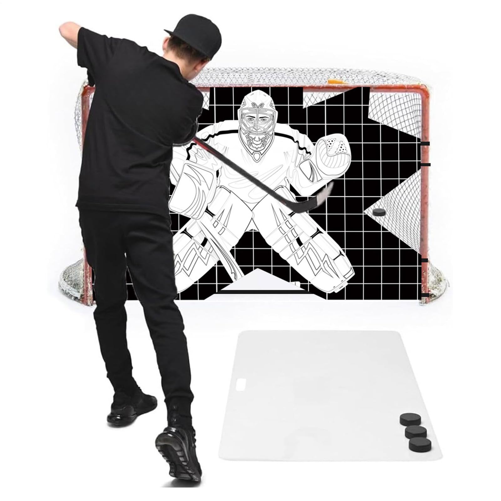 Hockey Torwart - Obiettivo da hockey su strada, per portiere, 112 x 137 cm, 122 x 183 cm