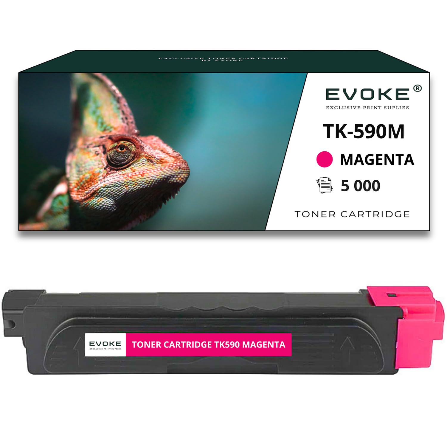 EVOKE TK590 TK-590 Toner Kompatybilny z Kyocera M6026cdn M6526cdn P6026cdn (Zestaw CMYK) 22000 Stron