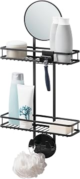 iDesign Self-Adhesive Shower Caddy, Matte Black