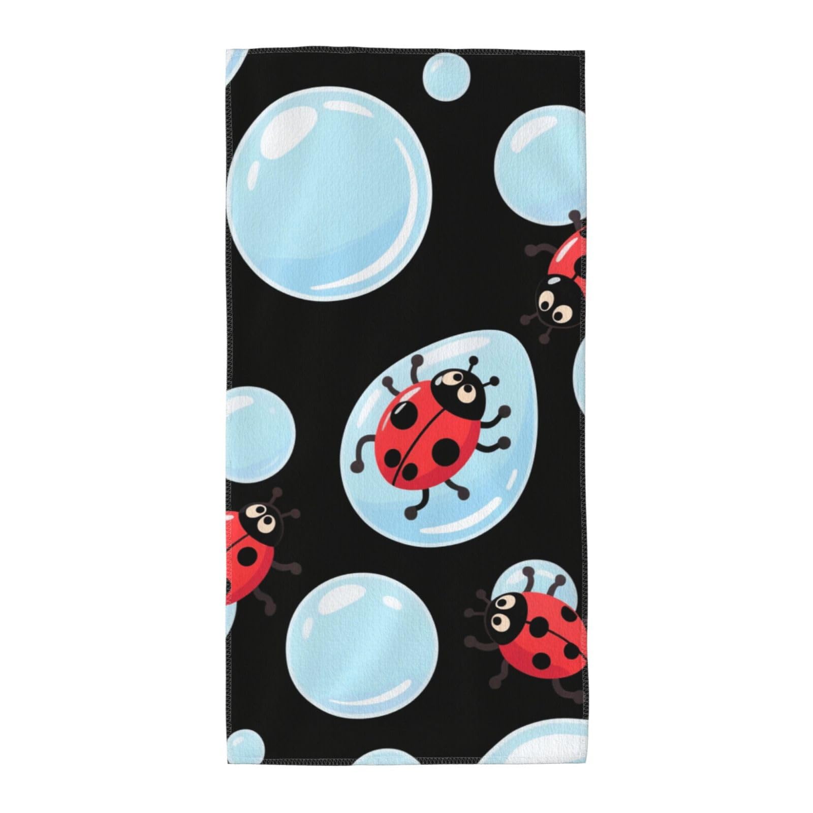 FekiLoot Absorbent Hand Towels 12"X24" Decorative Bathroom Towel Soft Microfiber Face Towel Cute Ladybugs Dish Kitchen Towels for Bathroom Kitchen Hotel Spa Bath Towels