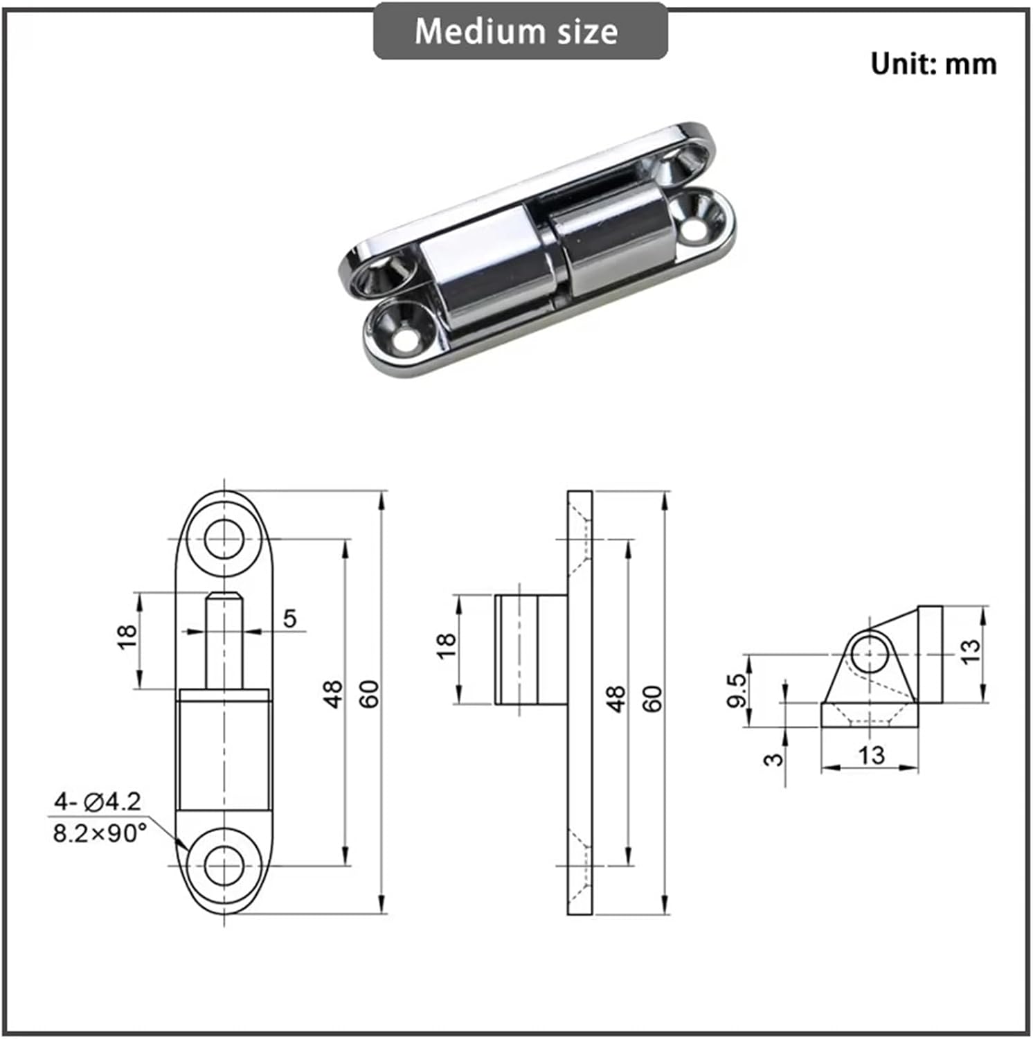 Zinc Alloy Detachable Hinge Industrial Equipment Automation Cabinet Corner 1Pcs(Medium Size)