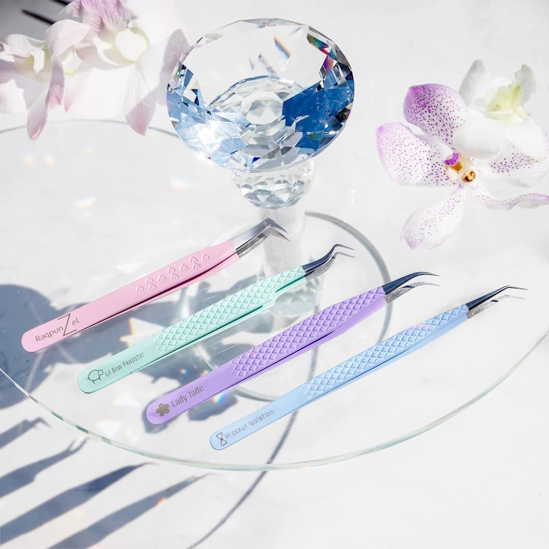 Isolation Tweezer, Lash Extension Tool, Premium Japanese Steel, Rustproof, Handcrafted Quality for Lash Artists of All Levels (Raqpunzel)