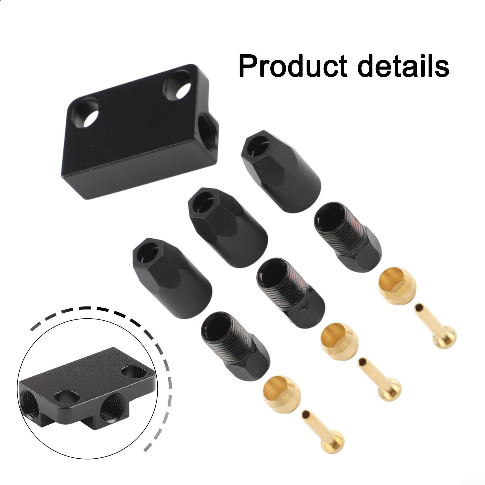 Bremskabel T-Stück auf 2 Adapterstecker für hydraulische Bremssysteme an Dreirad, Elektrofahrzeug und Fahrrad (hinten)