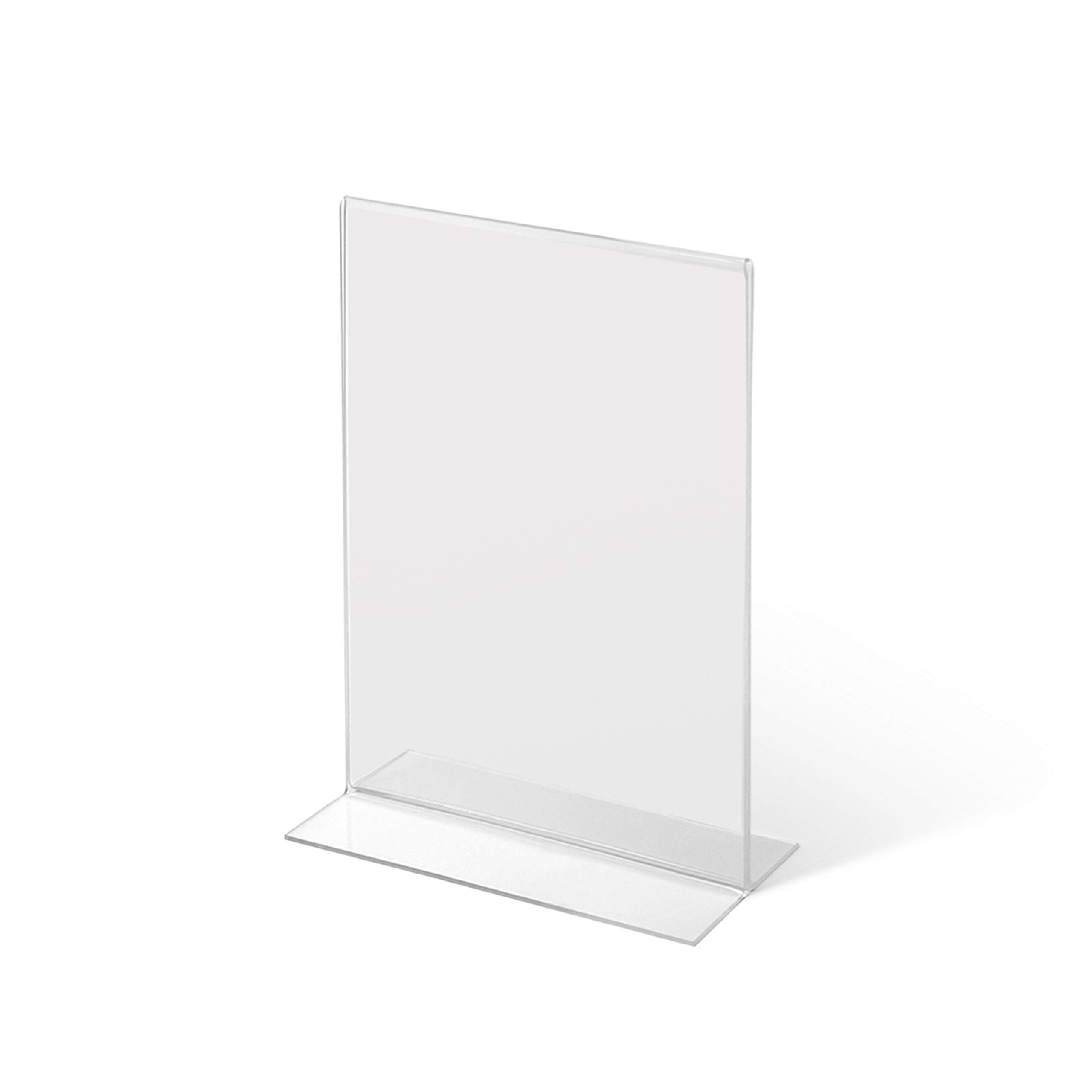 Danieli | Soporte para Menús Acrílico A5 Pack 10 Unidades | Expositor Metacrilato Transparente con Forma de T | Marco Acrílico Transparente Porta Menus Restaurante y Soporte Sobremesa Para Avisos