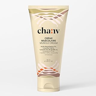 Chanv Pain Relief Muscle Cream with Cannabis Sativa Seed Oil (80 mL) - Fast Acting & Quick Absorption That Relieves Aches and Pains Associated With Arthritis, Back pain, Joint pain and Muscle pain