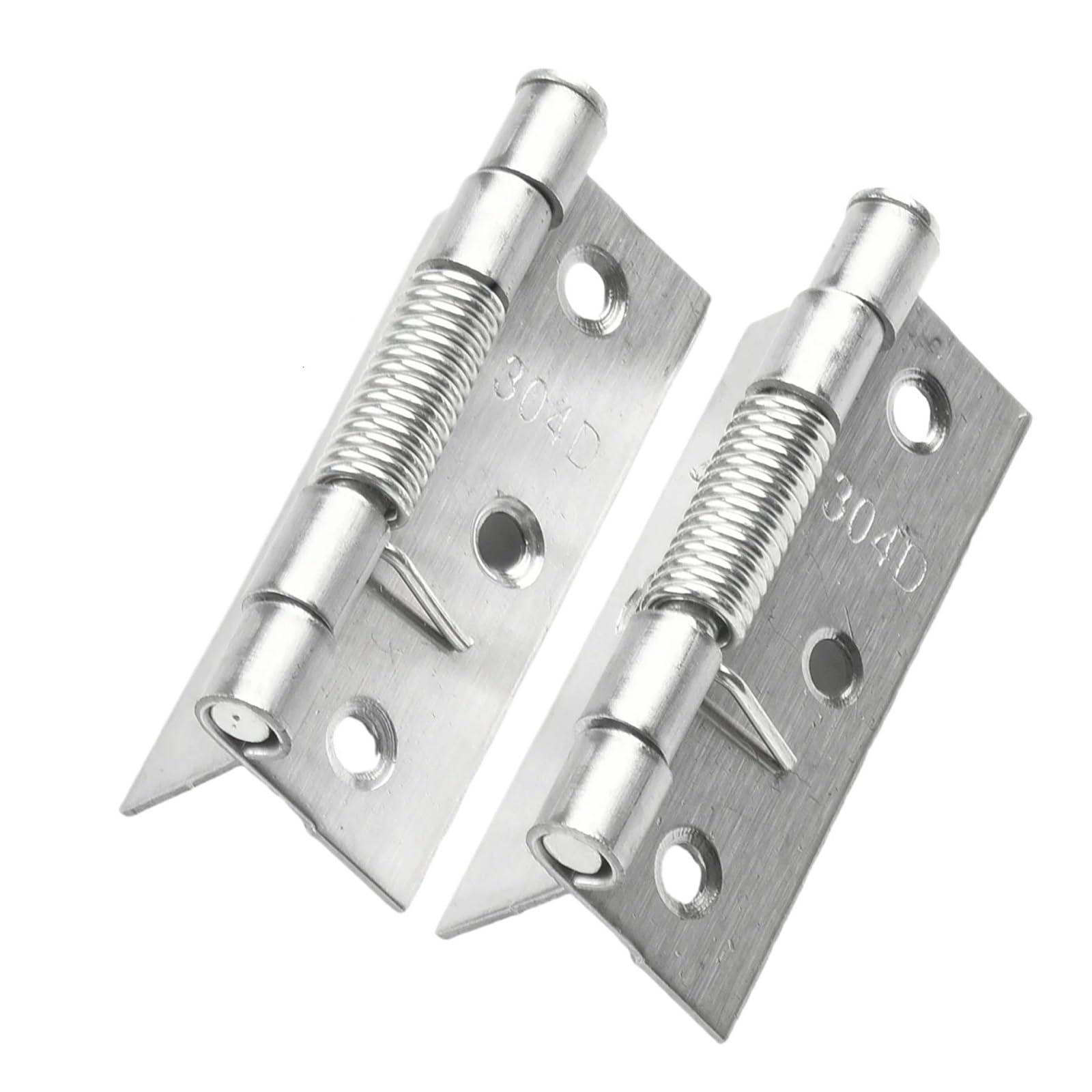 2pcs Self Closing Spring Door Hinge Stainless Steel for Cabinets Closer Automatic Rebound Furniture Hardware(4inch)