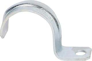 Morris Products EMT Pipe Strap â€“ 1 Hole â€“ 2 Inch - Secures EMT Conduit - Zinc-Plated Steel - Reinforced Rib, Hole â€“ Snap-On Installation - 10 Pieces, (19405)