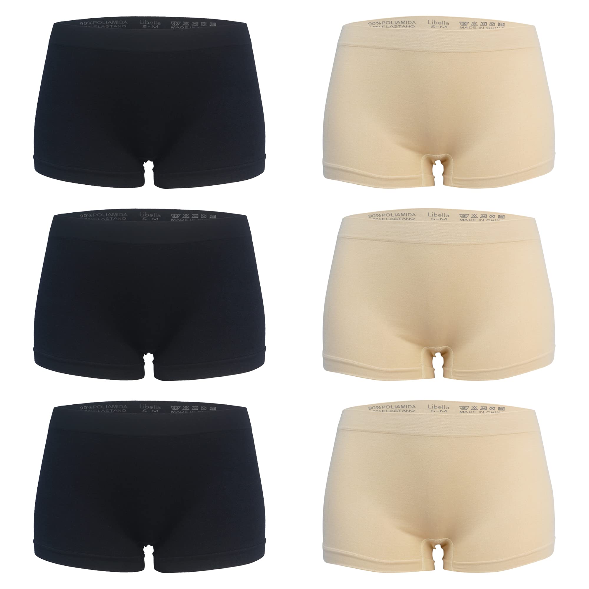 Libella 6er Pack Damen Panties Boxershorts Mikrofaser ohne Seitennähte 3908