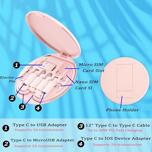 Miniatura 3 de Kit de cables adaptador de carga multiUSB USB C a caja de cables de iluminación juego de conversión USB A y tipo C a macho Micro Tipo C Lightning