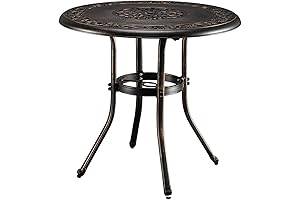 VINGLI 32" Small Patio Table with Umbrella Hole