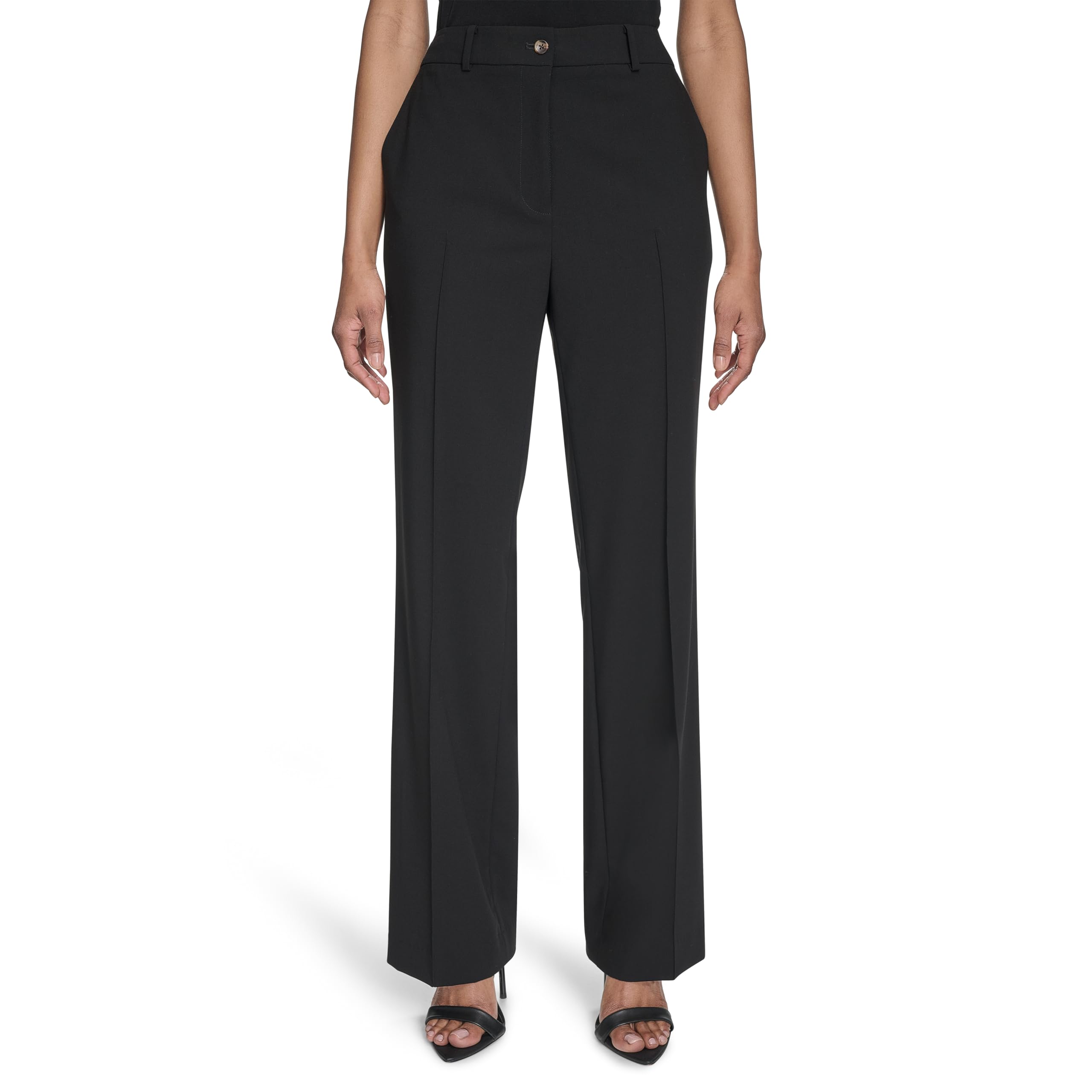 H Halston Womens Straight Leg Woven Suiting Pant