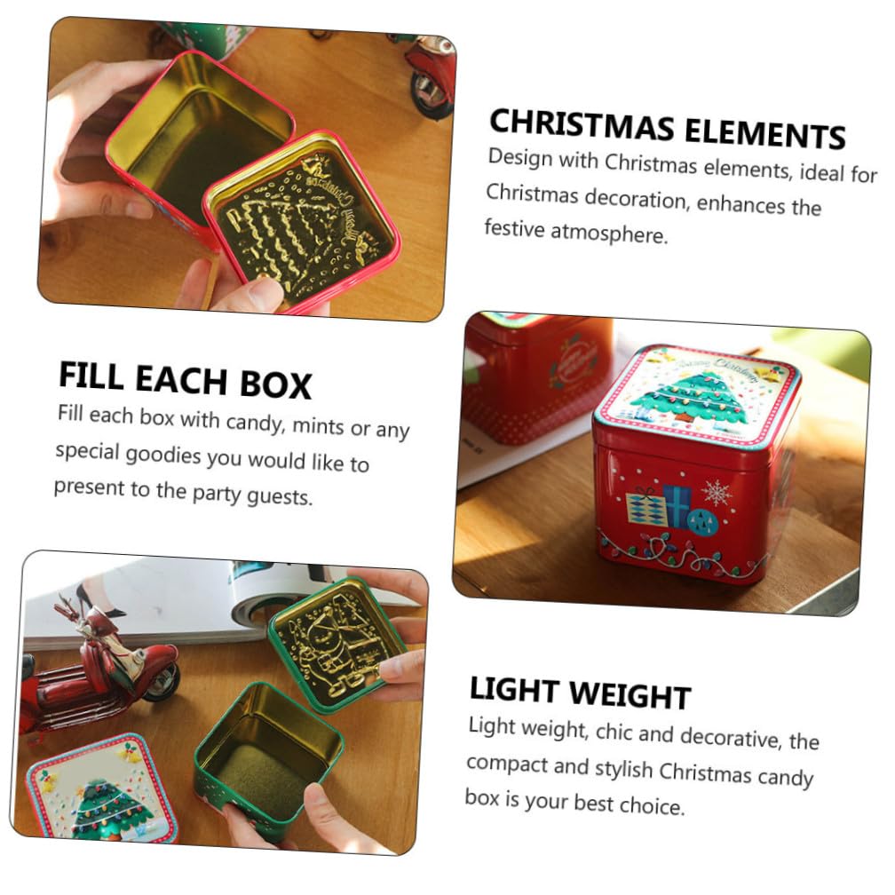 KOMBIUDA 8 Piezas Caja de Obsequio de Navidad Cajas de Dulces Navideños Cuadradas para Guardar Dulces para Galletas para Regalos Navideños Estilo