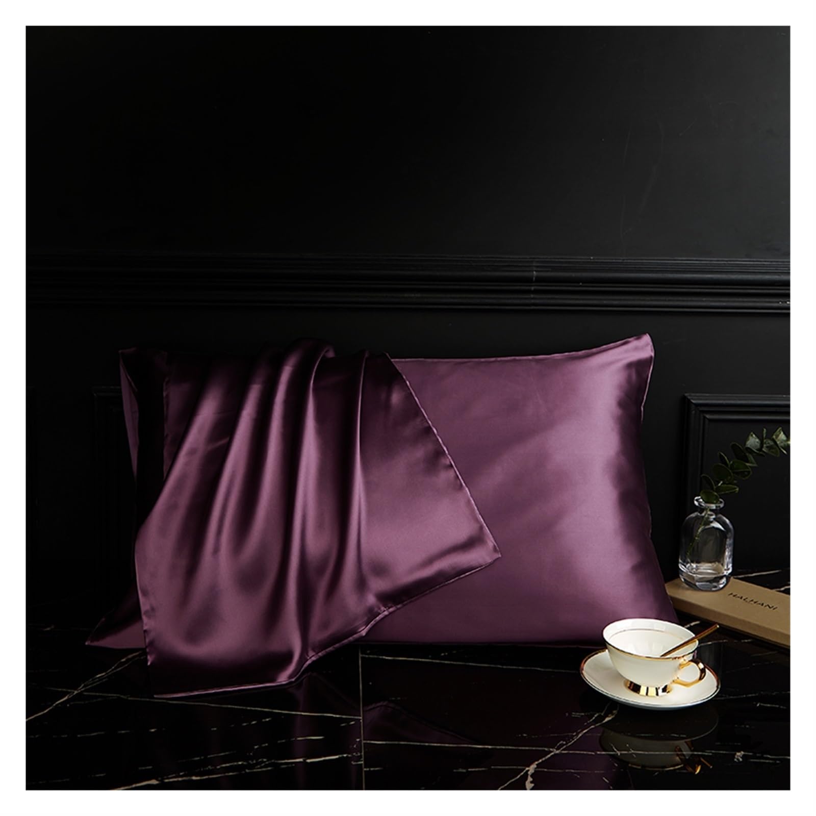 Silk Pillowcase Pure Silk Pillowcase Real Mulberry(Purple,50x75cm)