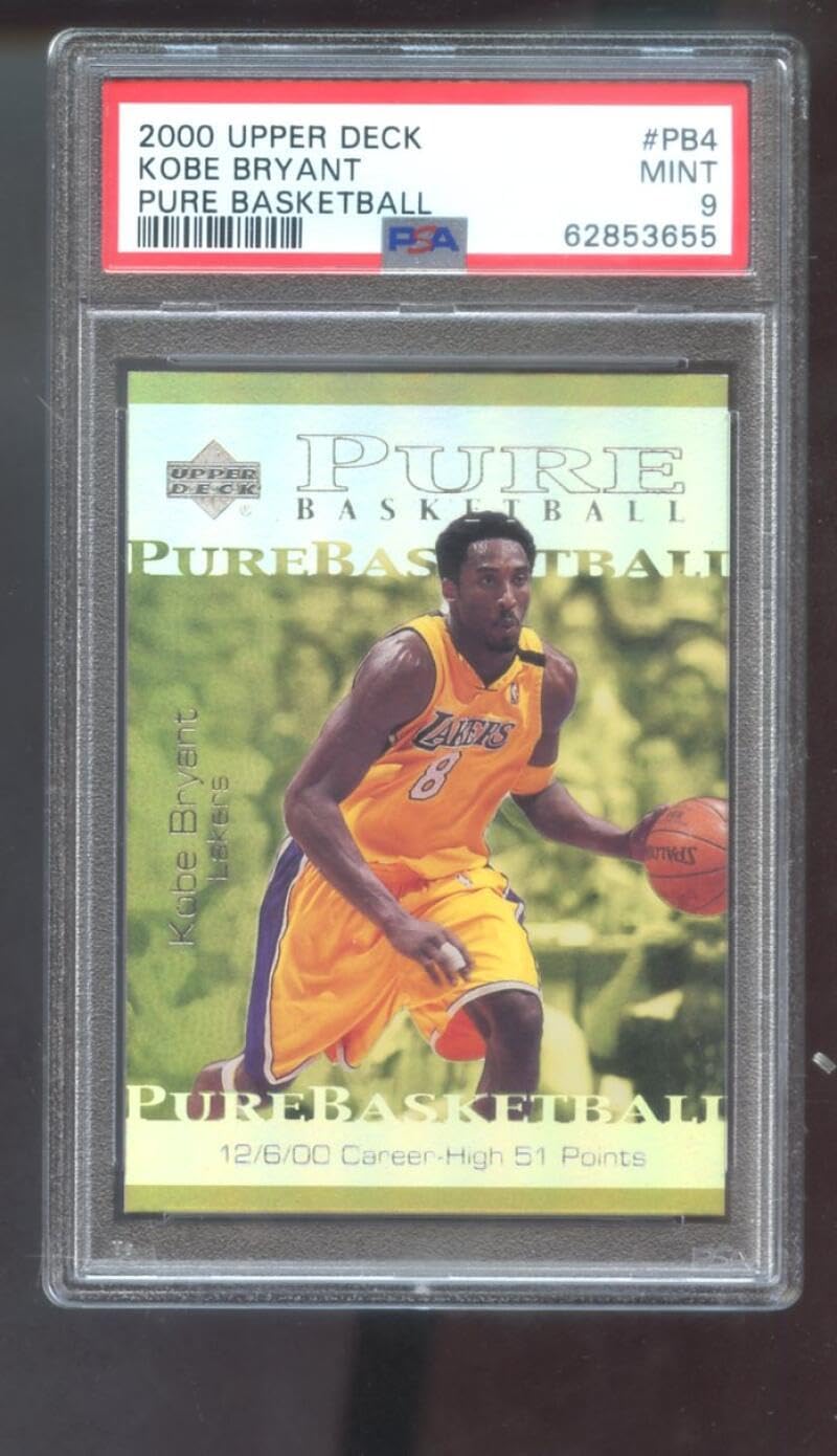 2000-01 Upper Deck Pure Basketball #PB4 Kobe Bryant INSERT PSA 9 Graded Basketball Card NBA 00-01 Los Angeles Lakers 2000-2001 UD
