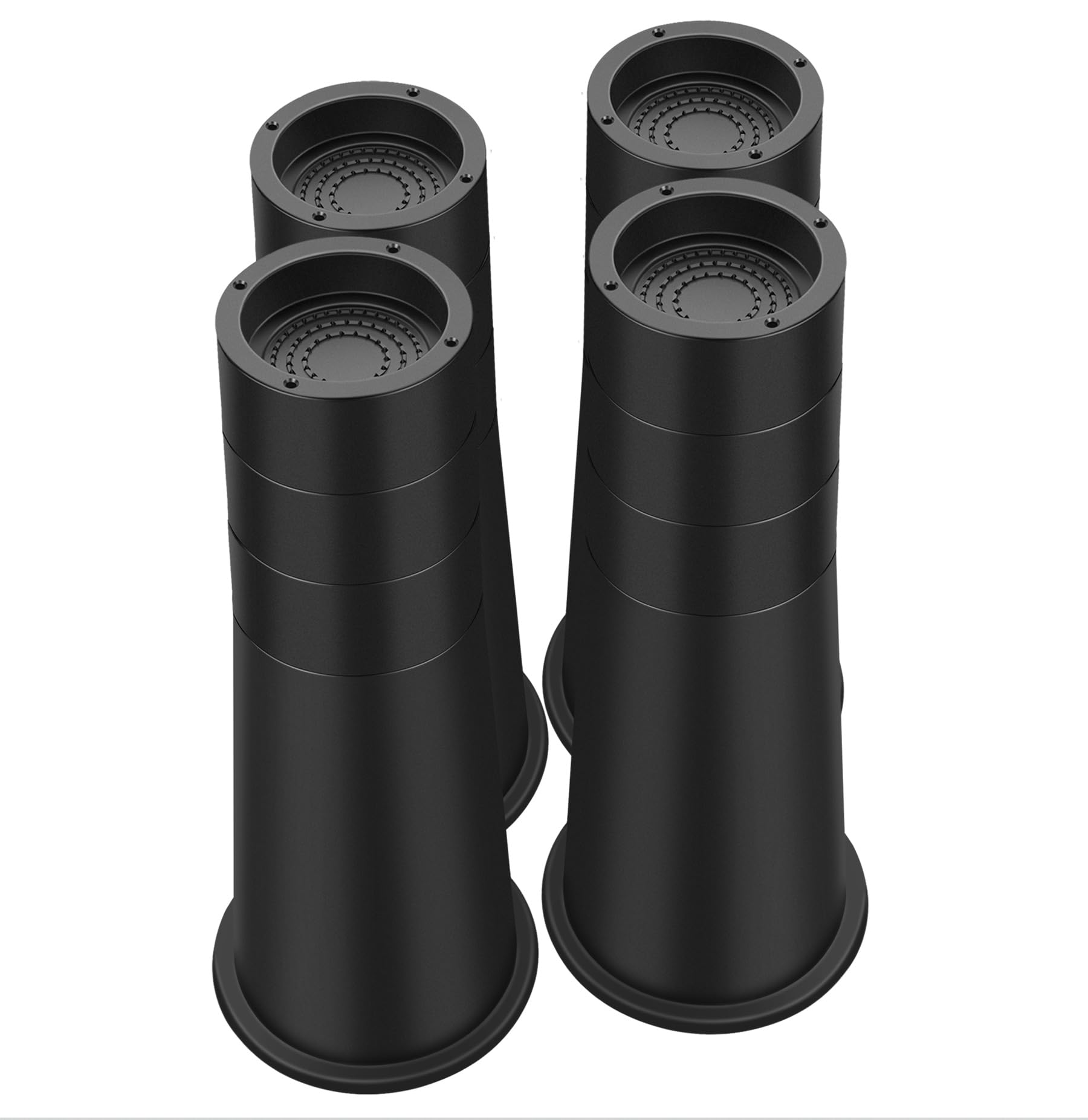 Bed Risers 14 Inch Heavy Duty, Elevation in Heights 8/9.8/11.6 or 13.4 Inch Round Furniture Risers for Bed Desk Table Sofa Couch, Bed Lifts Risers(4 Pack Black)