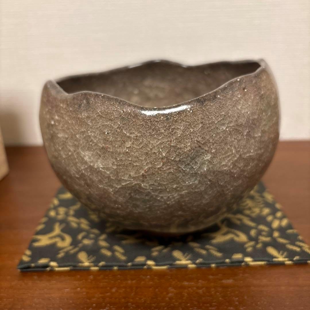 XG476 陶芸家 12代坂倉新兵衛 井戸茶碗 萩焼 共箱栞付 茶道具 骨董
