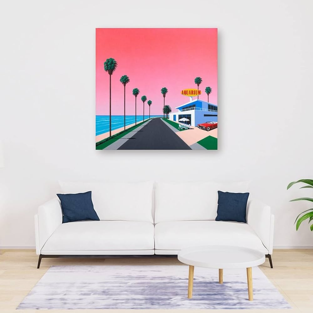 キャンバス プリントアート 博多どんたく インテリア 額付き 絵画 Amazon.co.jp: アートワーク イラストレーター 永井博 ポスター