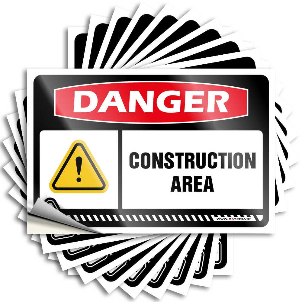 Danger Construction Area Tattoo Roll Self Adhesive | Motivational Bottle Vinyl Sticker Pack for Farmers(8X12CM)