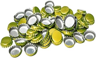 aipasi tech Beer Bottle Caps, 200 PCS Oxygen Absorbing Seal Crown Caps, Gold, Aluminum, Round, for Home Brew or Crafts