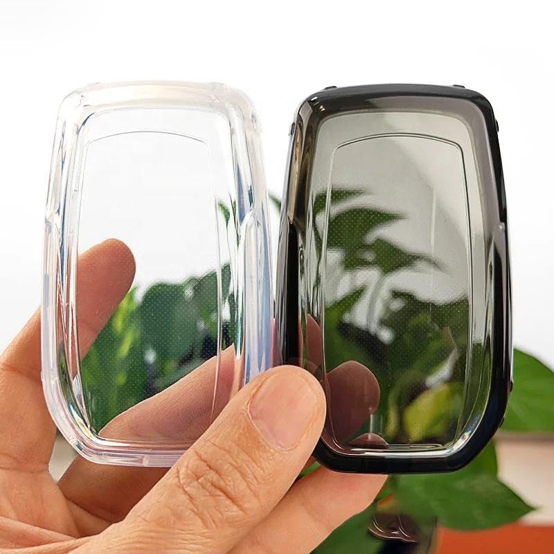 Image of Clear TPU Key Cover and Keychain Compatible for Toyota Fortuner | Hilux | Innova Crysta | Fortuner Legender | Innova HyCross | Land Cruiser Smart Key (Clear TPU with SP09 Keychain)