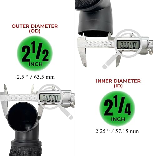 Miniatura 6 de Paquete de 2 cepillos de pelo de caballo y cerdas de plástico para Shop Vac de 2-12 pulgadas, accesorios de vacío para aspiradora de tienda de 2-14