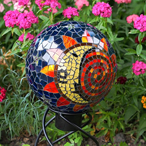Echo Valley 8199 10-Inch Mosaic Glass Gazing Globe, Sun-Moon - Thumbnail 4