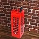 Bakaji 2816638 Schirmständer aus Eisen in Form einer Londoner Telefonzelle, quadratisch, Rot, 49 x 15,5 cm