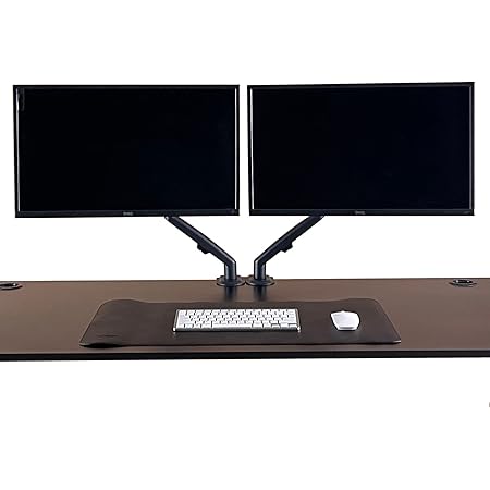 flowlyf Dual Monitor Stand - Gas Spring | 14-27" Screen | Height Adjustable | 2 Step Installation | VESA Complaint | 2 Way Wire Management | Monitor Arm with 360 Degree Rotation | 9KG Wt Capacity