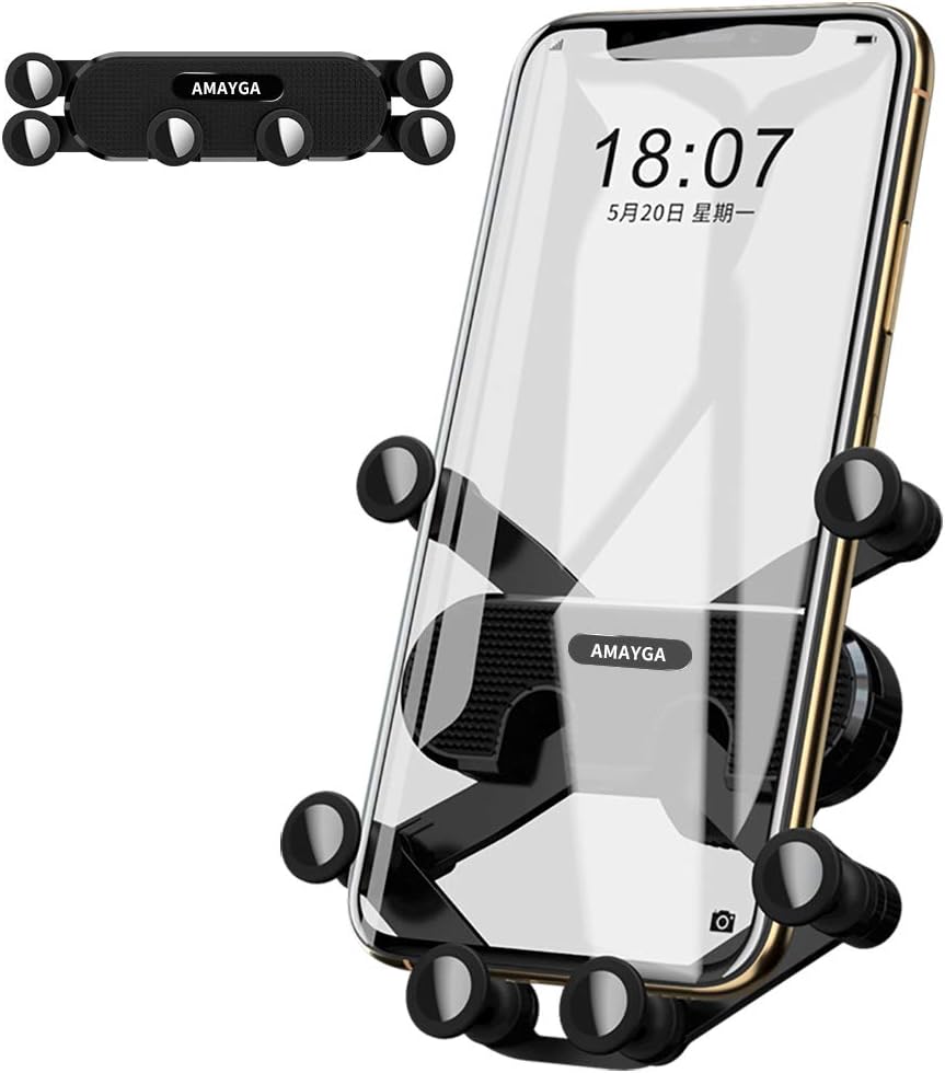 AMAYGAAir Vent Car Phone Holder Universal Air Outlet Car Phone Bracket Phone Car Gravity Mount for iPhone 11 Pro Max Xs Max XR X 6S 7 8 Plus, Samsung Galaxy S9 S7 Edge S8 S10 S6 Smartphone