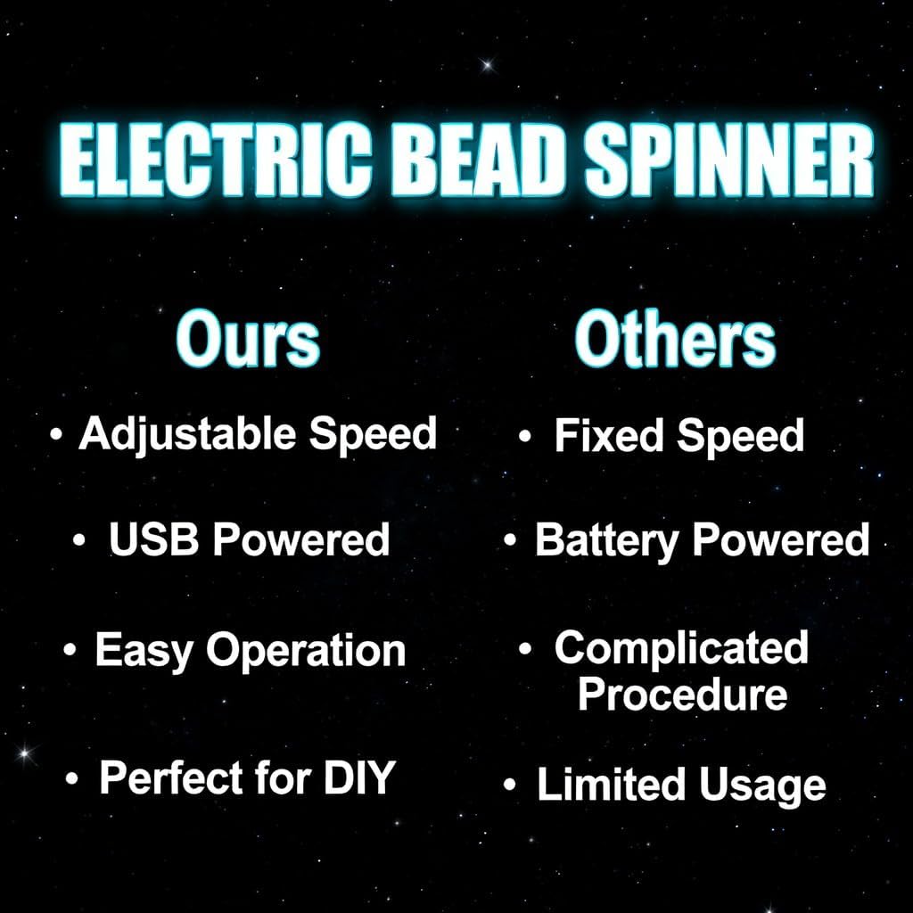Electric Bead Spinner Bowl, Adjustable Speed & Rotation USB Powered Beading Tool, 11x11x9cm Plastic Jewelry Maker - Ideal for Waist Beads, Bracelets & Necklace Crafting, DIY