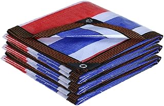 DGLIYJ- Abdeckplanen 2x3m 120g / ㎡ Dobladillo A Rayas De Tres Colores Lona Resistente A La Lluvia Sombrilla Impermeable Engrosada Decoración Lona De Plástico A Prueba De Polvo(Size:4 * 5m)
