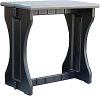 Vista 1 de Doble barra gris profundo superior y base negra, ideal para patio, bañera de hidromasaje, patio trasero, diseño duradero resistente a la intemperie