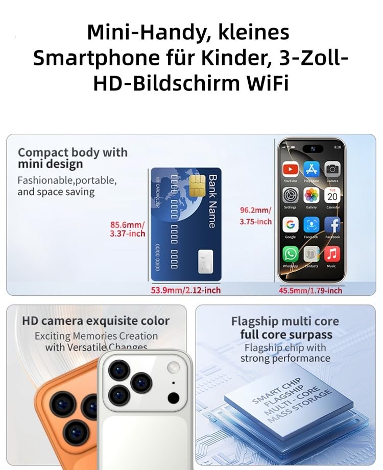 Déverrouillage de téléphone enfant mini smartphone 3G Android compact dual SIM - 4