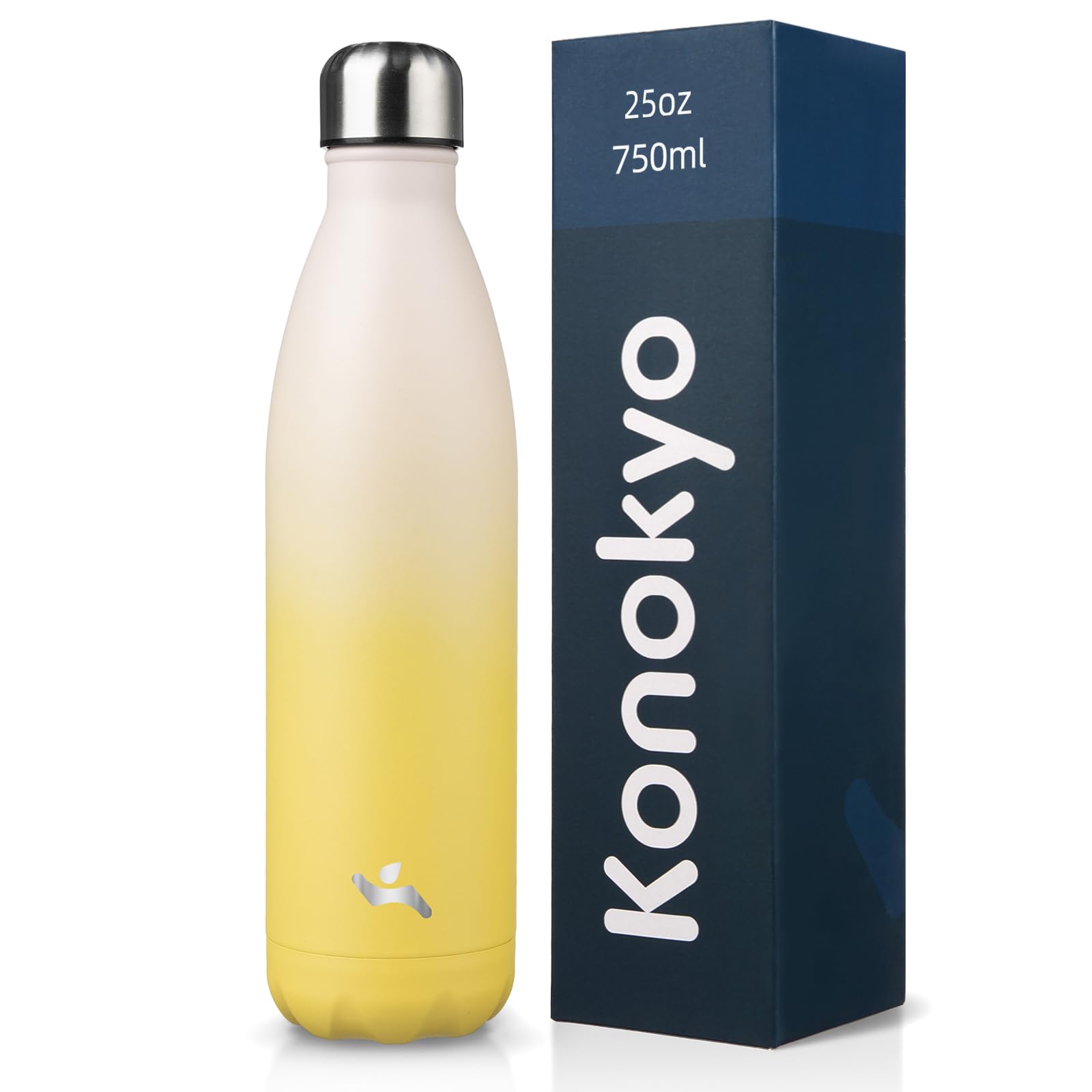 Konokyo 25 oz Insulated Stainless Steel Water Bottle, Lemon