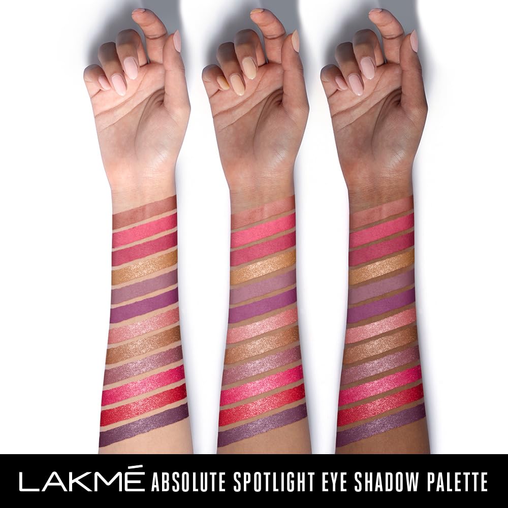 Lakmé Glitterati Chroma Chic Eye Shadow Palette, Highly Pigmented, Shimmery, Lightweight, Smokin Glam|| 12 g 3
