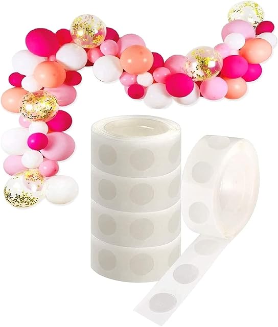 500Pieces Balloon Glue Dots, Double Sided Adhesive Dots Stickers Glue Points, Removable Balloon Sticky Dots Tape for Birthday Party Wedding Christmas Decorations DIY Scrapbooking Craft (5 Rolls)
