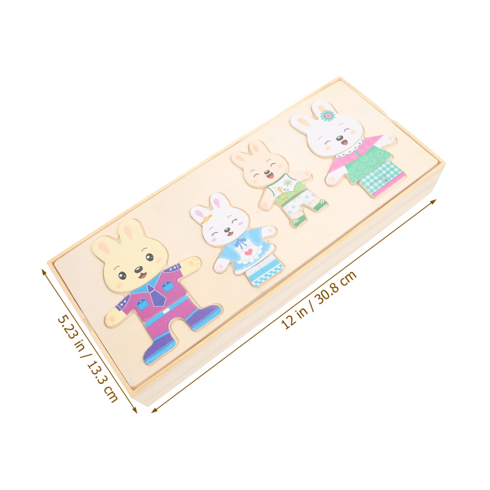 Beaupretty Rompecabezas De Animales De Madera para Niños, Pequeño, Educativo, Cambio De Ropa De Conejito, Desarrollo Motor, Juego Interactivo para Aprendizaje y Diversión,