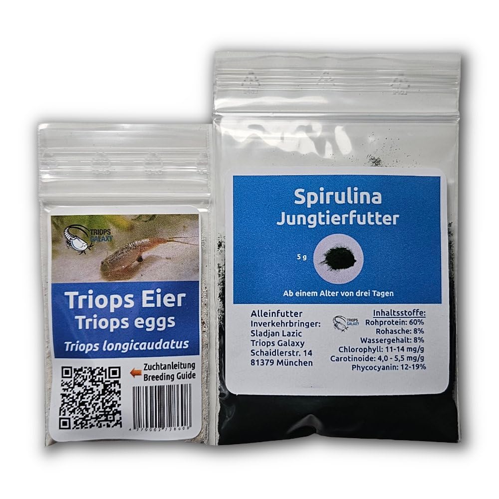 Triops longicaudatus – Mini set di 50 uova da triops – uova da triop con istruzioni (lingua italiana non garantita)