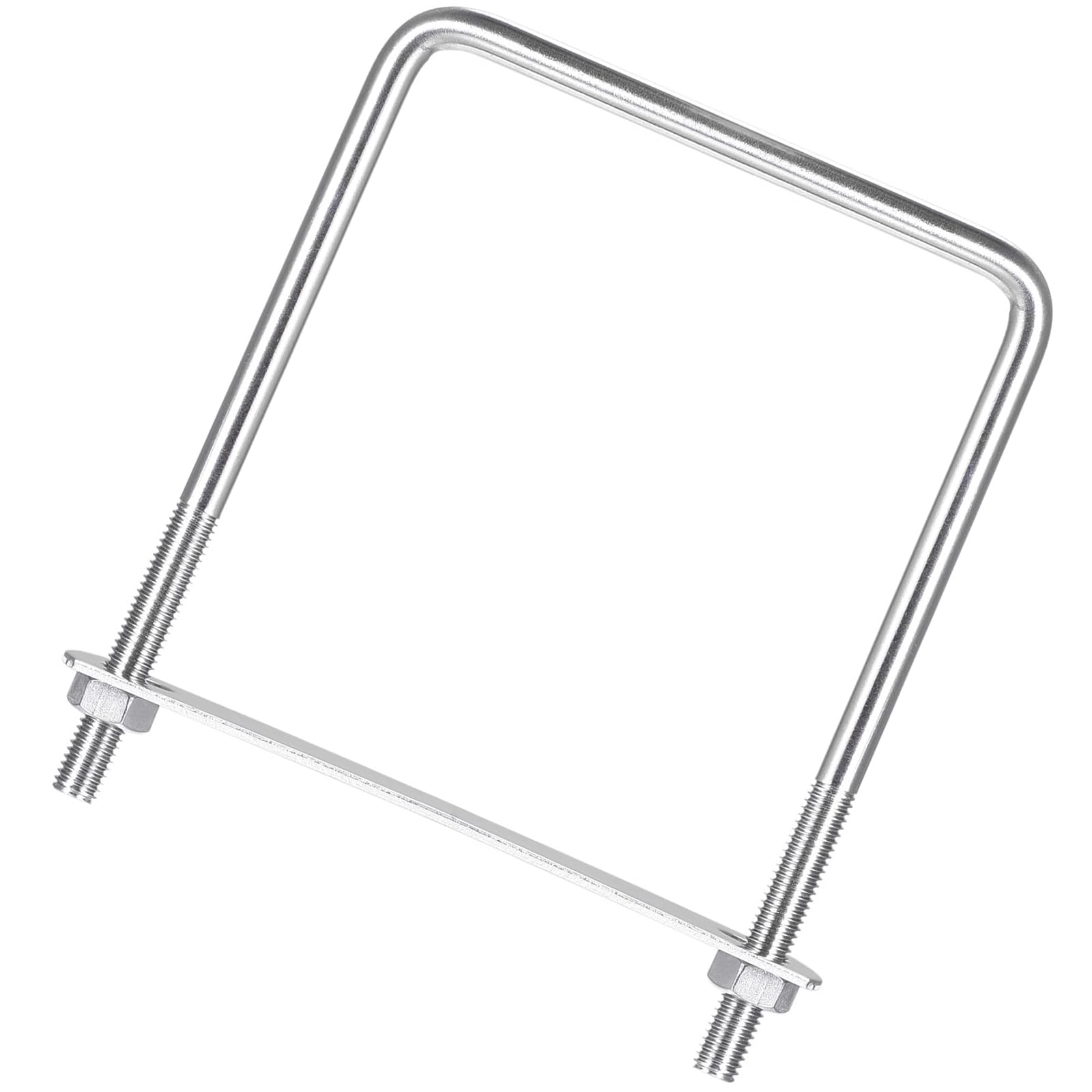 Unifizz Square U-Bolt,3 Set 304 Stainless Steel M8 U Bolts 100mm(4.02") Inner Width 140mm Length with Nuts and Frame Plate for Automobiles Boat Trailer