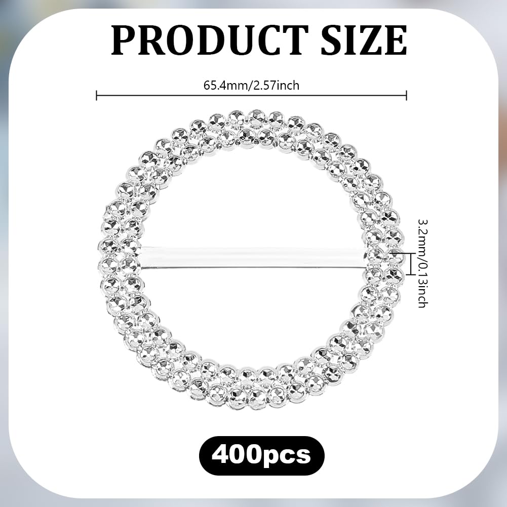 400 fibbie per sedia, rotonde con strass argentati, per fibbie per abiti per banchetti di nozze, artigianato, decorazioni per abbigliamento