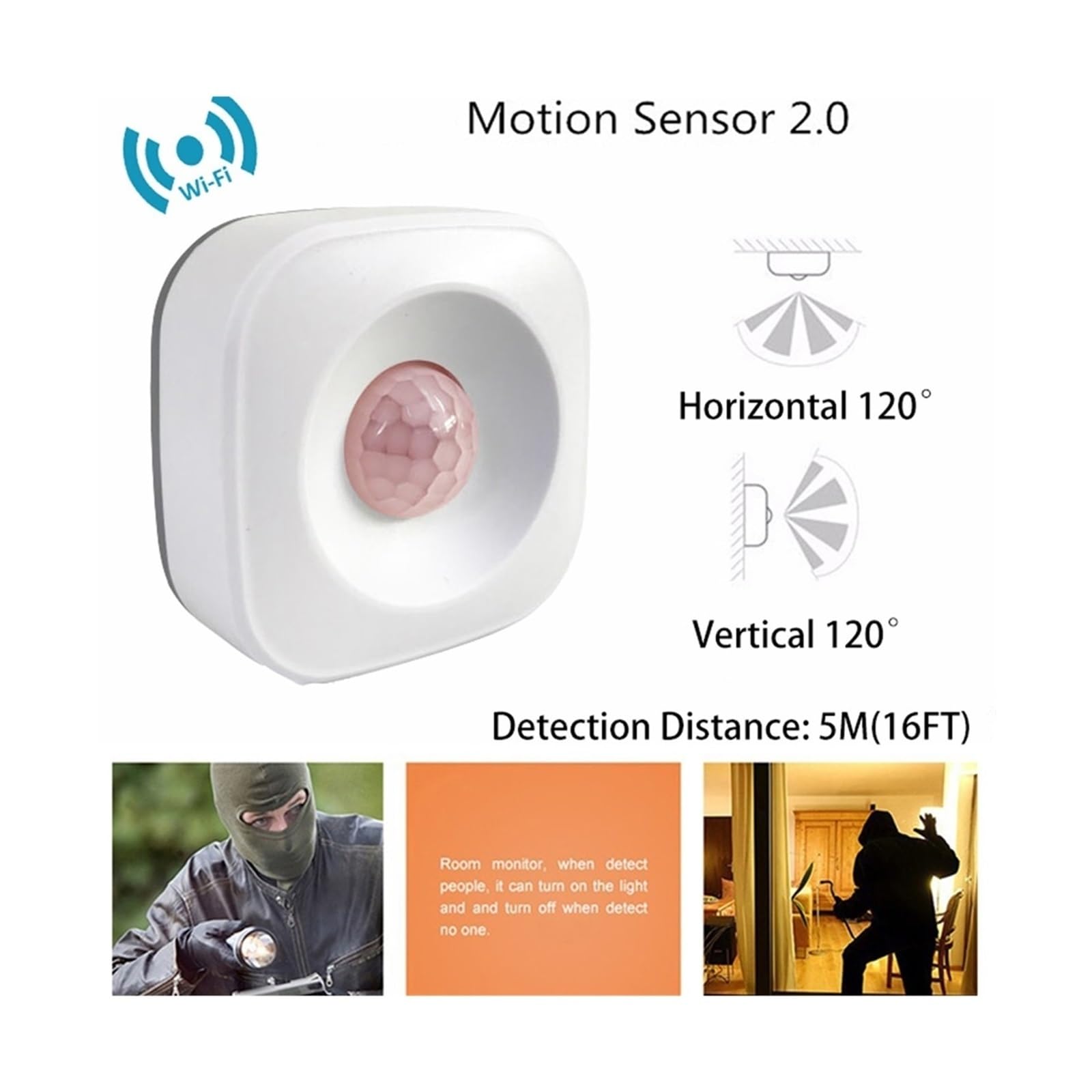 Sin Cuotas Mensuales Detector De Sensor Movimiento, Alarma, Aplicación, Automatización Del Hogar Inalámbrico, Trabajo(5 PCS)