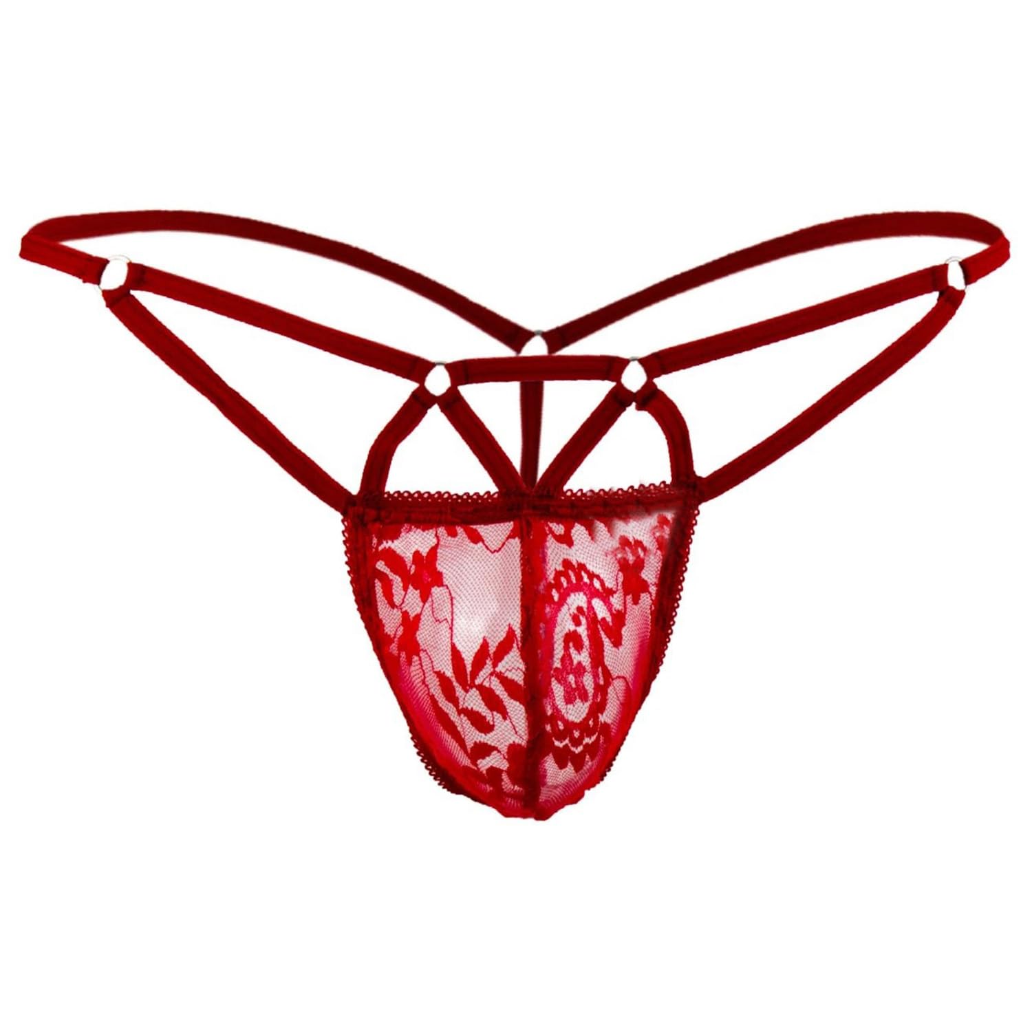 Mens Lace G String Thongs I Half Coverage, Self Design-picture-15