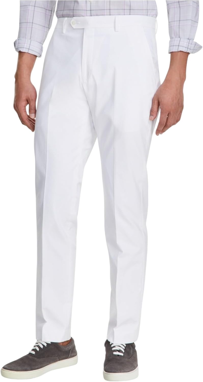 Tommy Hilfiger Mens Modern fit Dress Pants 44/30 White Solid Stretch