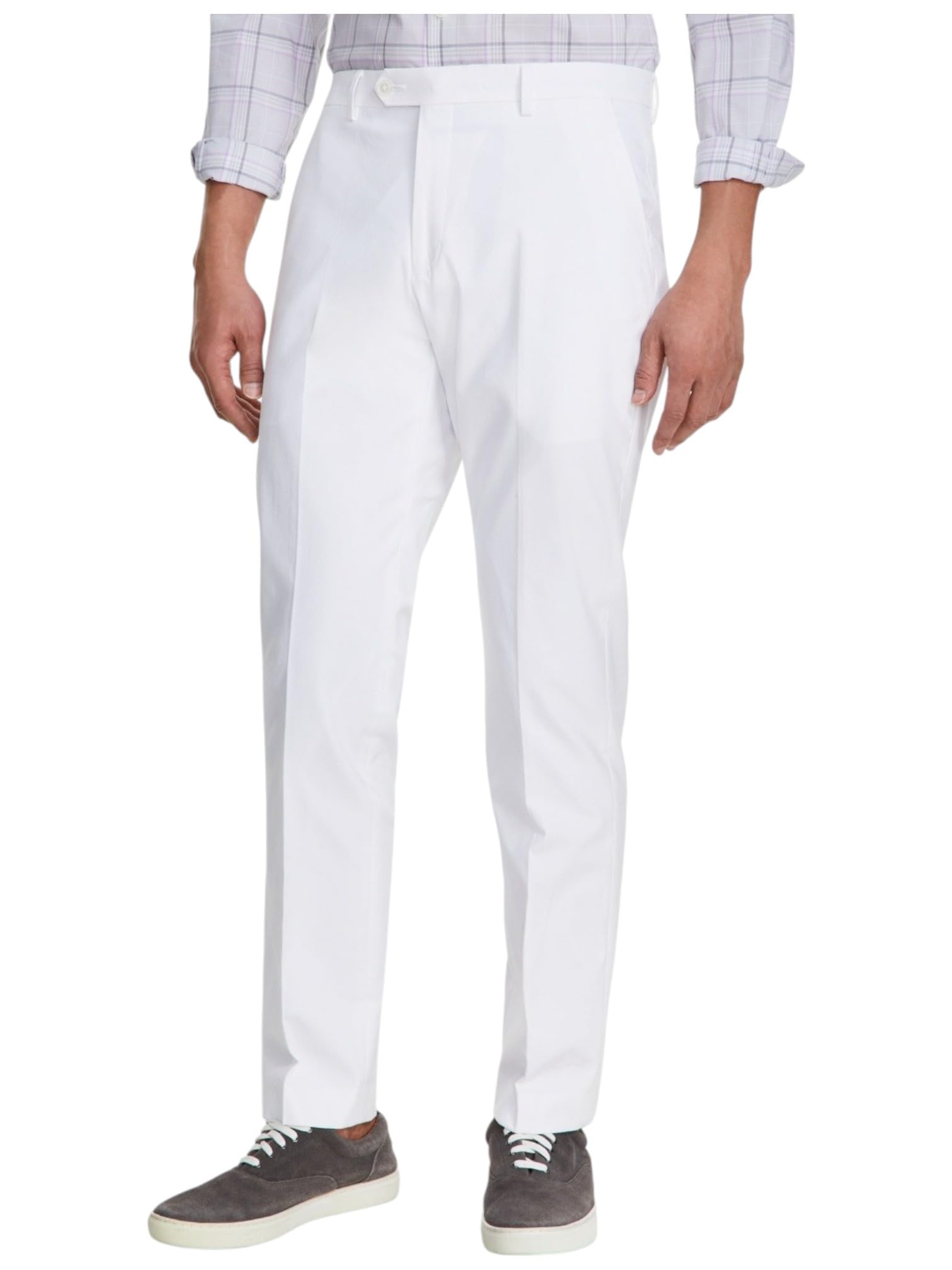 Tommy Hilfiger Mens Modern fit Dress Pants 42 32 White Solid Stretch