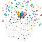 FETTIPOP Birthday Gift Box KIT (White), Gift Box Exploding Confetti, Surprise Prank Box Pop Up 7.2x5.5x4.3 in.