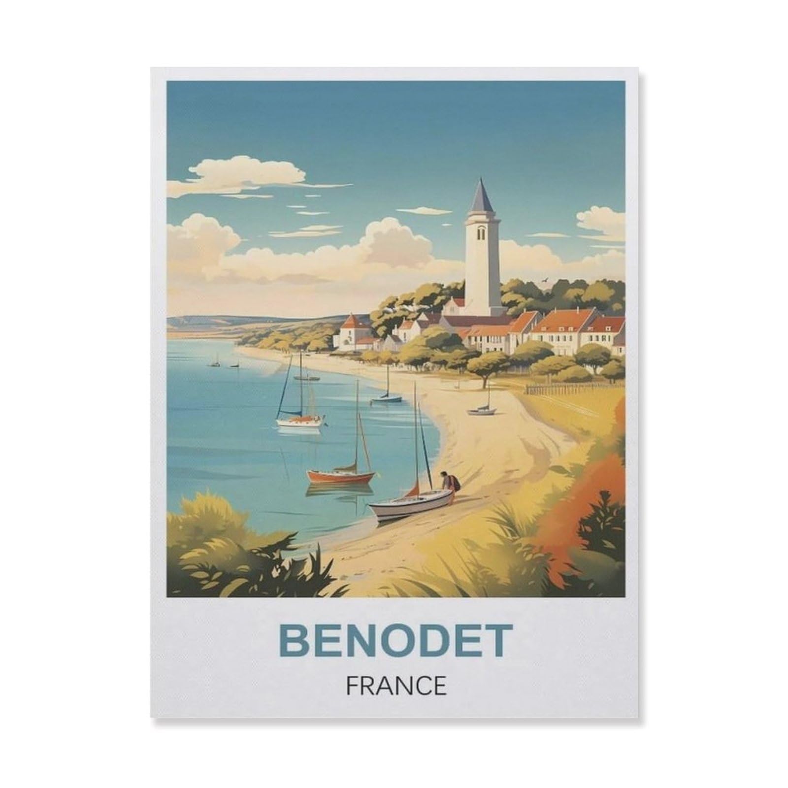 Metal Sign Tin Sign，Benodet France(20x30cm）