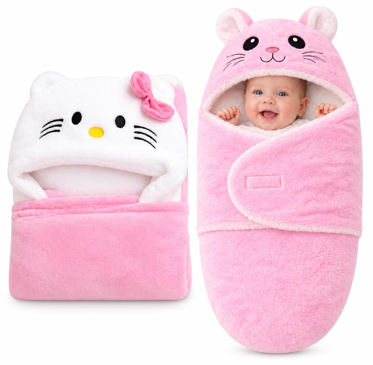 BRANDONN Baby Blanket Newborn Combo Gift Pack of Swaddle Wrapper, 0-9 Months, Length 68 cm x Width 68 cm, Pack of 2 Pcs.