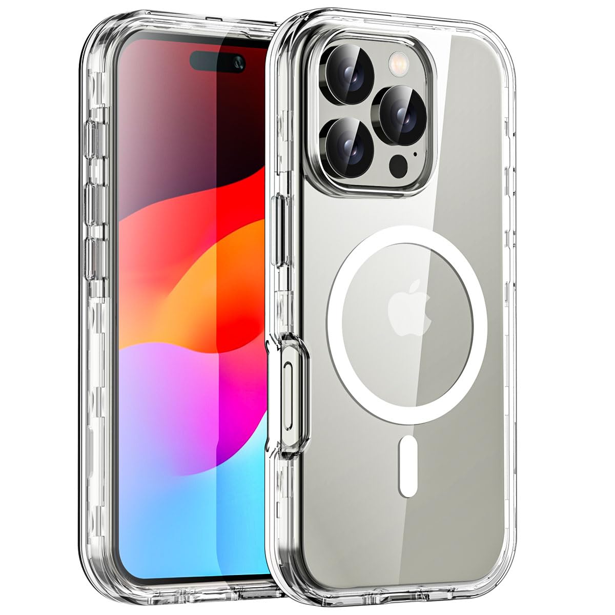 AICasefor iPhone 16 Pro Max Case Clear[Compatible with MagSafe] Heavy Duty Drop Protection Full Body Rugged Shockproof/Dust Proof 3-Layer Military Protective Tough Durable Cover 6.9"