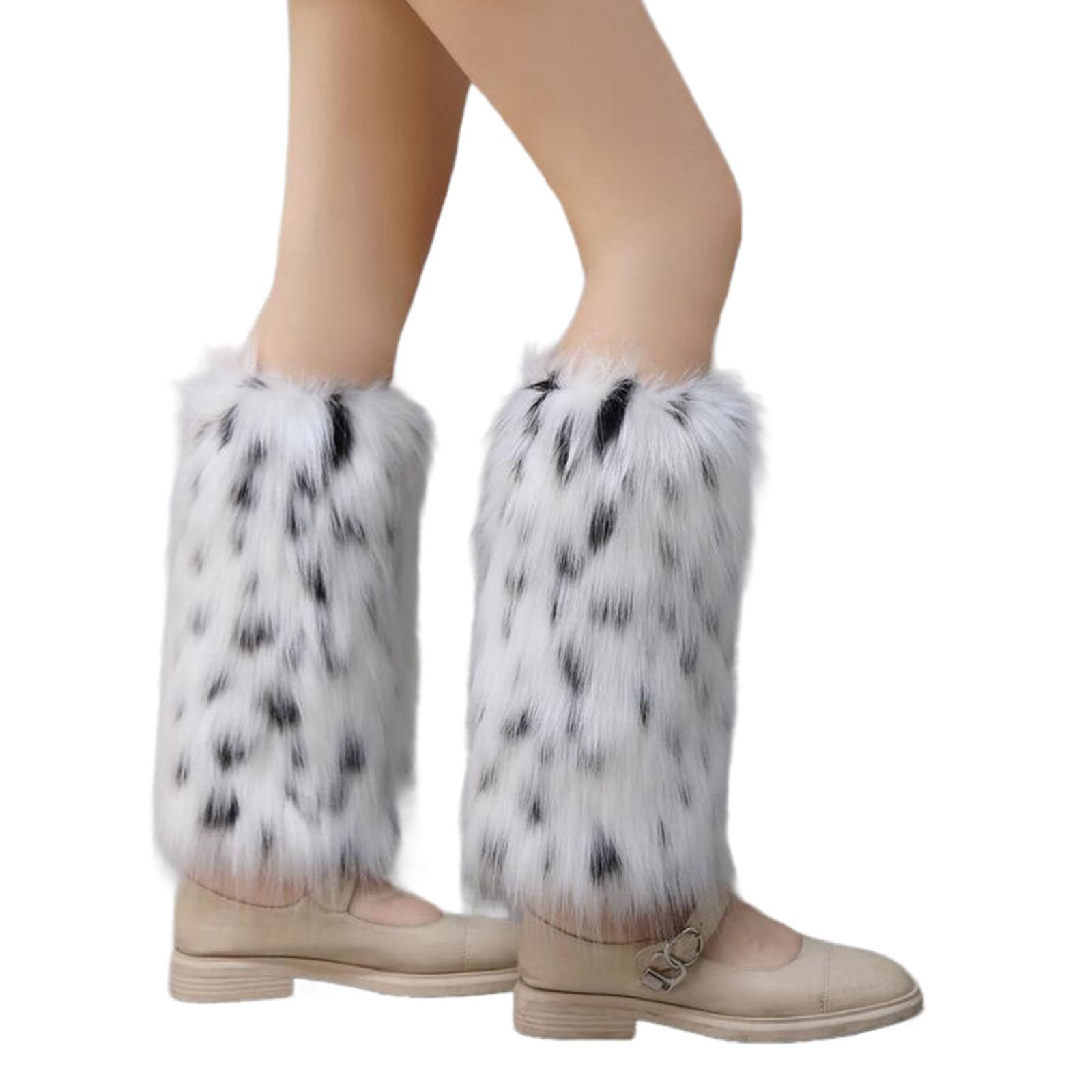 GMBYLBY Vintage Thickened Furry Leg Warmers For Women Long Fuzzy Boot Cuff Leg For Winter Outfits And Costume Parties